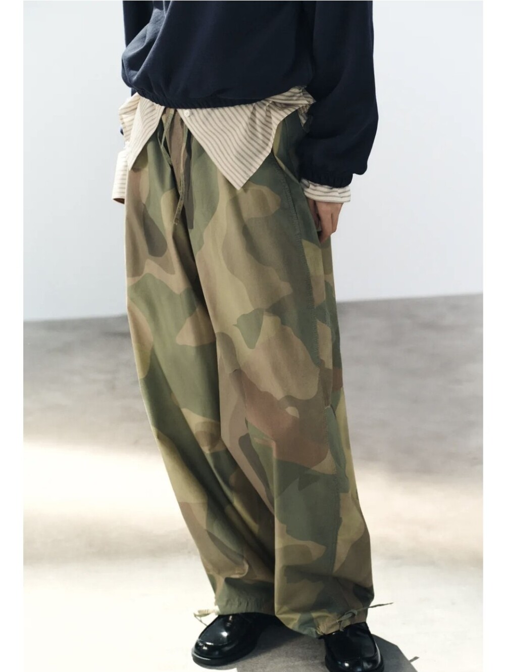 ZARA PRINTED WIDE-LEG DRAWSTRING PANTS - Picture 3 of 8